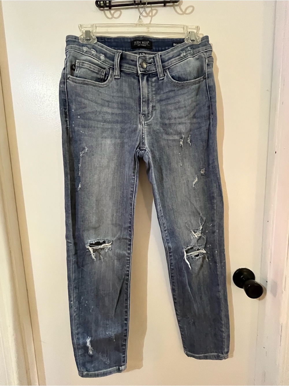 Judy Blue Distressed Light Blue Skinny Jeans